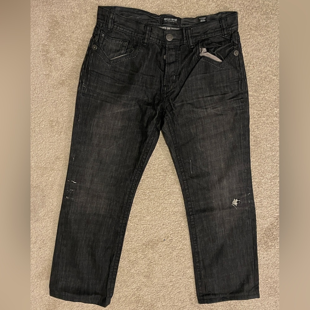 Vintage MEK Denim Men's Black Straight Jeans 36x28 (professionally altered)